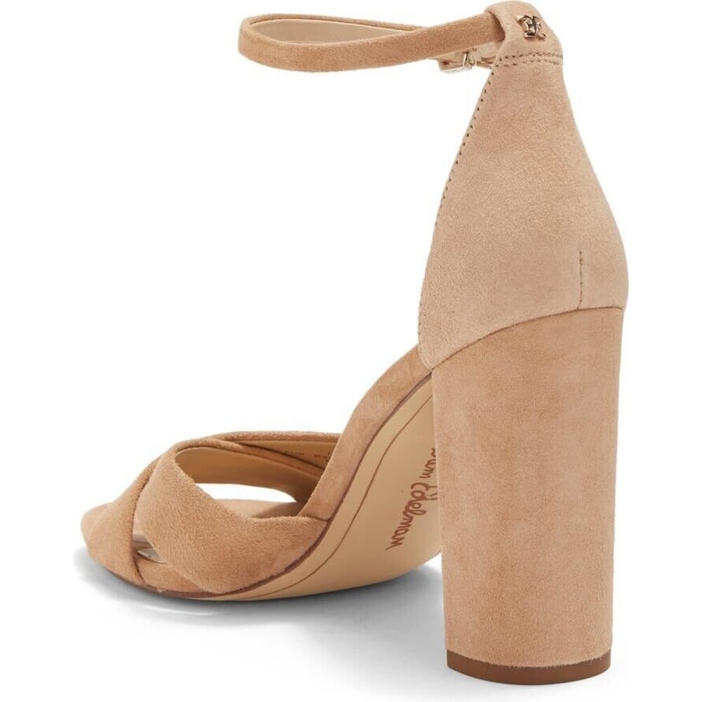 Sam Edelman Yancy Ankle Strap Block Heel Suede Beige Oatmeal Size 10 New - Picture 2 of 6